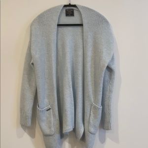 light blue cardigan